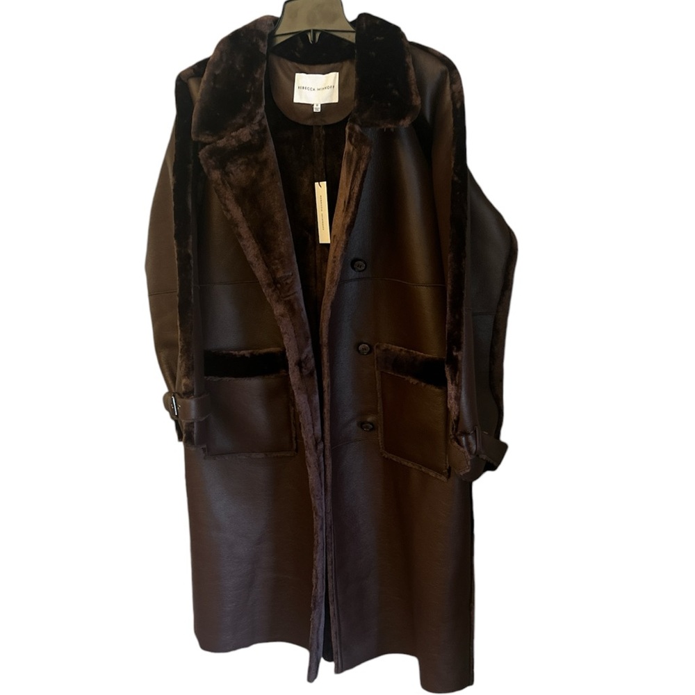 Rebecca Minkoff Women’s Shearling Lined Leather Coat - Picture 4 of 15